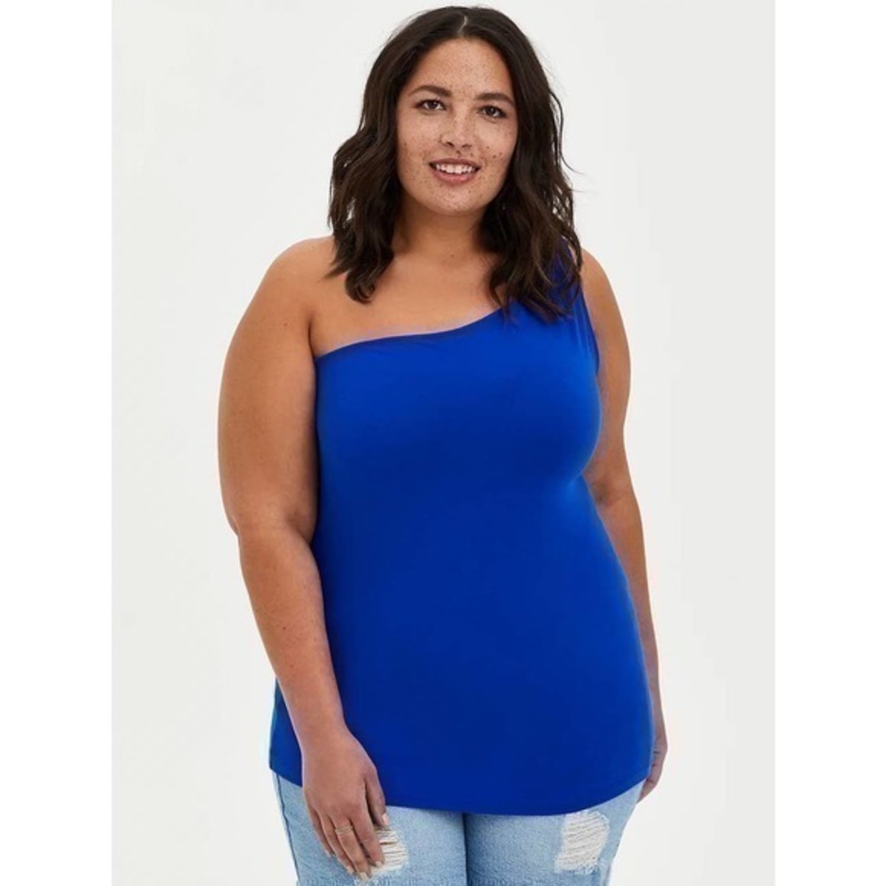 NWT Torrid plus size ONE SHOULDER TANK - ELECTRIC BLUE stretchy
